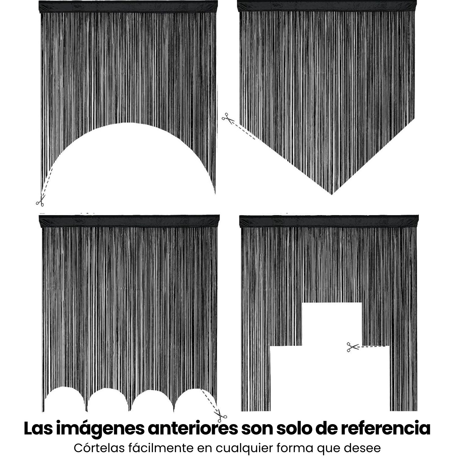 comprar cortina hilos negra para puerta