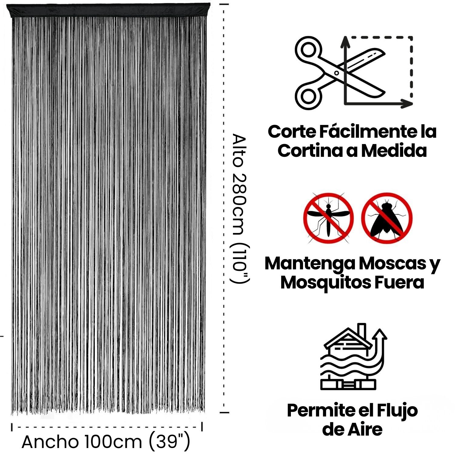 Cortina para Puerta | Cortina de Hilos para Puerta | Cortina Antimoscas para Puerta: image 6